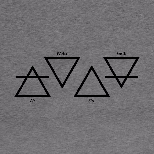 Air Fire Water Earth Four Elements Greek Triangle Symbols by teeleoshirts